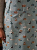 Sophie Allport Soft Teal Paws & Pumpkins apron Size ONE (British brand)