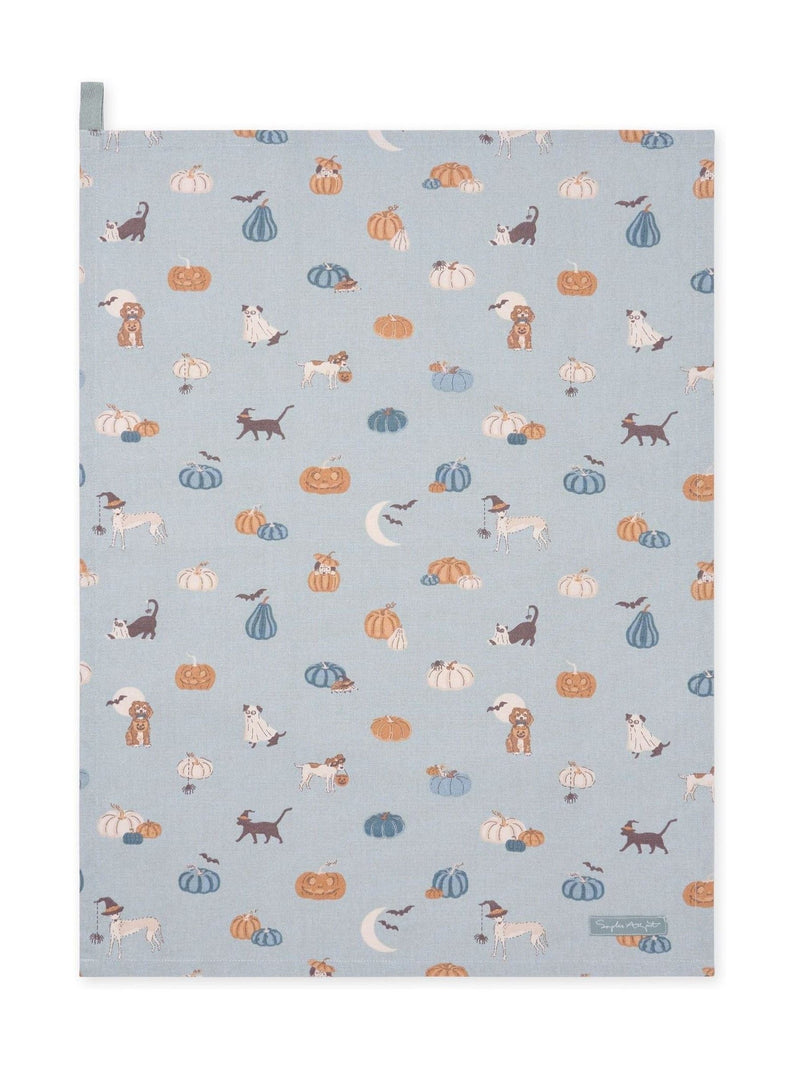 Sophie Allport Paws & Pumpkins tea towel ONE (British brand)