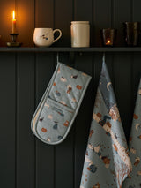 Next Sophie Allport Soft Teal Paws & Pumpkins Double Oven Gloves Size ONE- Buy online at McGrocer