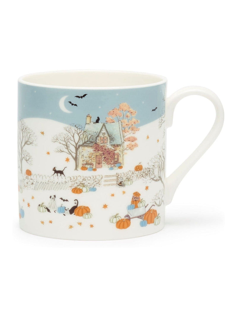 Sophie Allport Soft Teal Paws & Pumpkins Halloween mug 425ml (British brand)