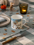 Sophie Allport Soft Teal Paws & Pumpkins Halloween mug 425ml (British brand)