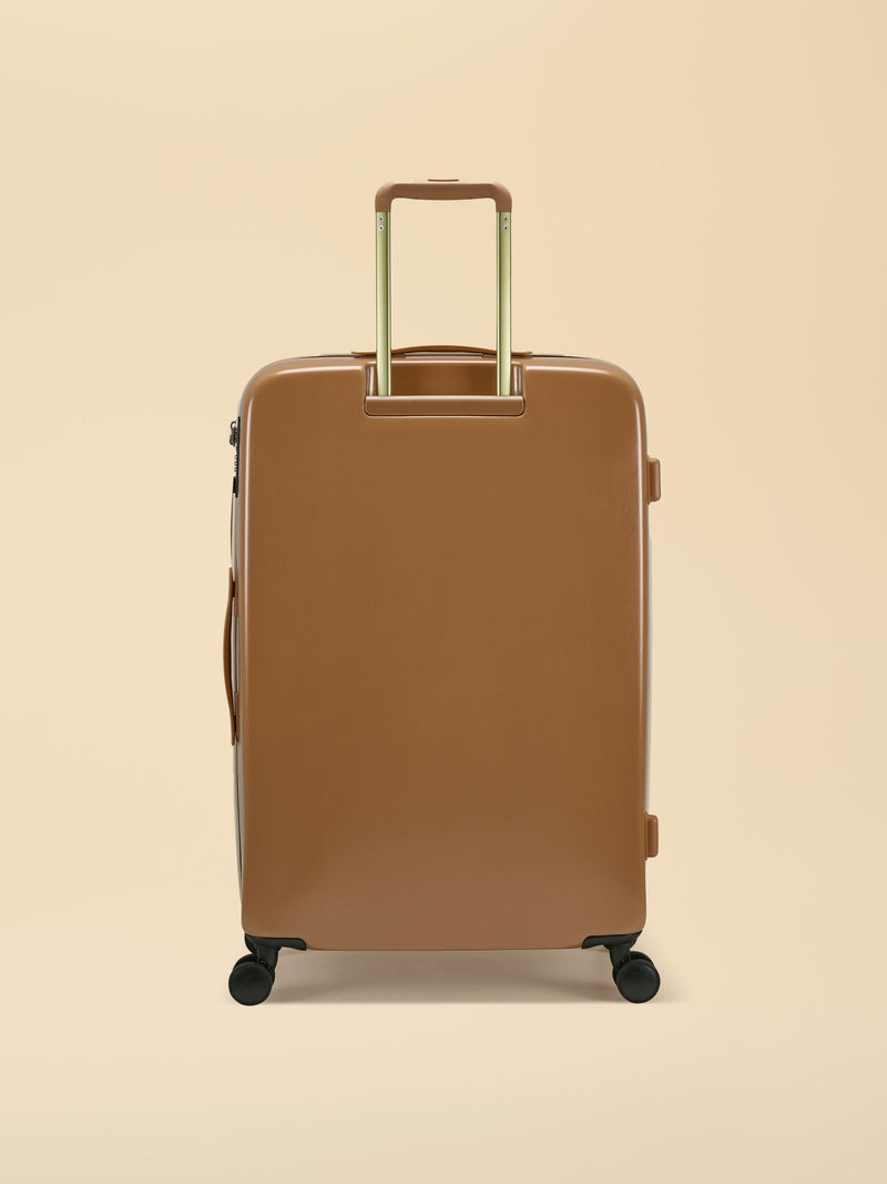 Joules olive and tan colourblock medium suitcase (British brand)