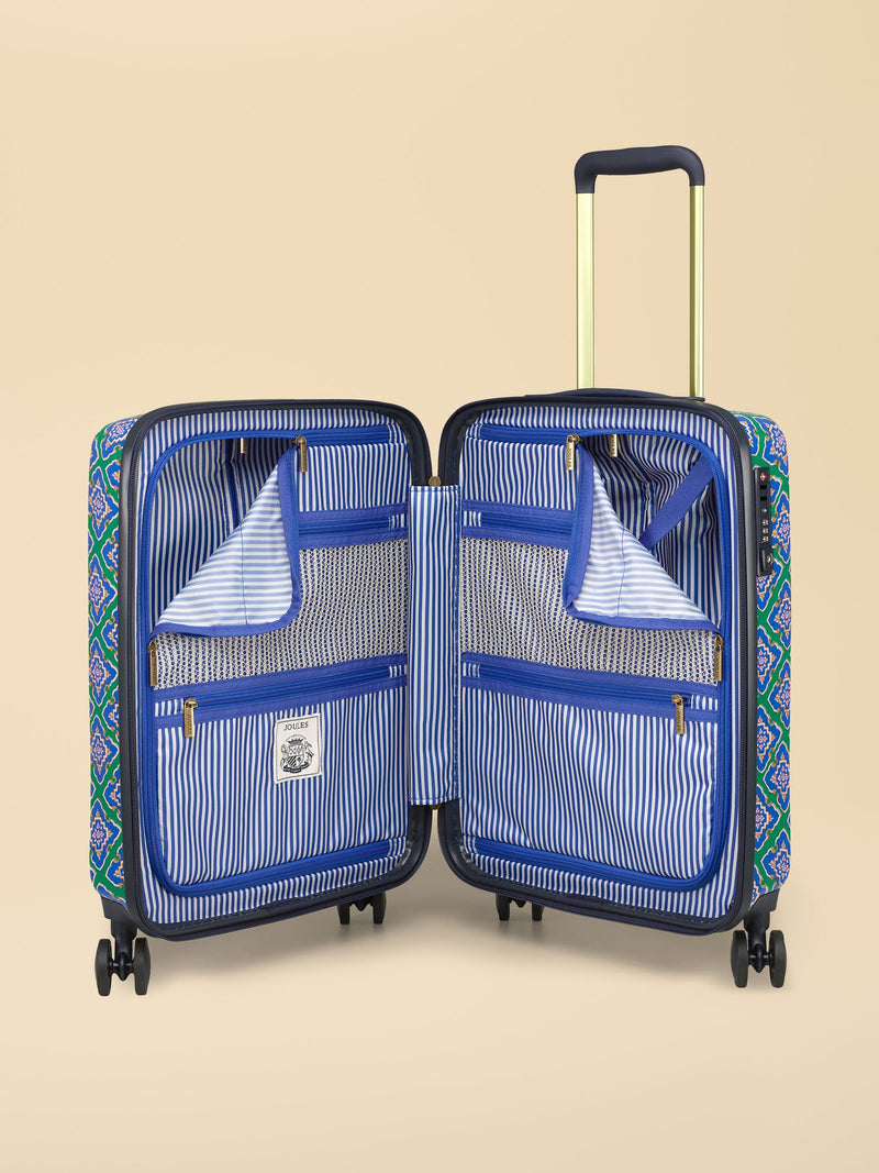 Joules Tile Diamond medium hard shell suitcase, imported from the UK