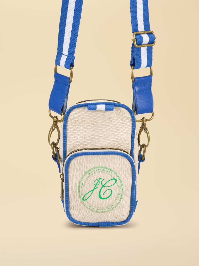 Joules blue oat crossbody bag with boat emblem (British brand)