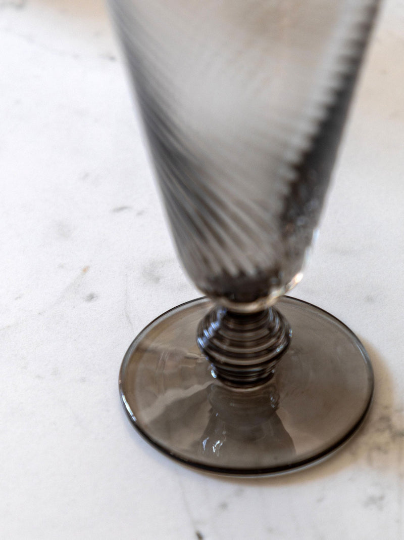 Gallery Home grey smoked swirl flute glasses set of 4, UK version