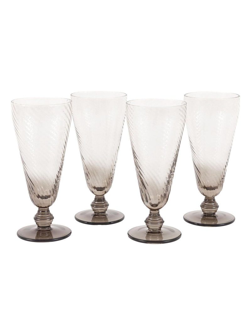 Gallery Home grey smoked swirl flute glasses set of 4, UK version