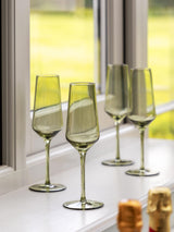 Next Gallery Home Green Smokey Champagne Flutes Set of 4- Buy online at McGrocer