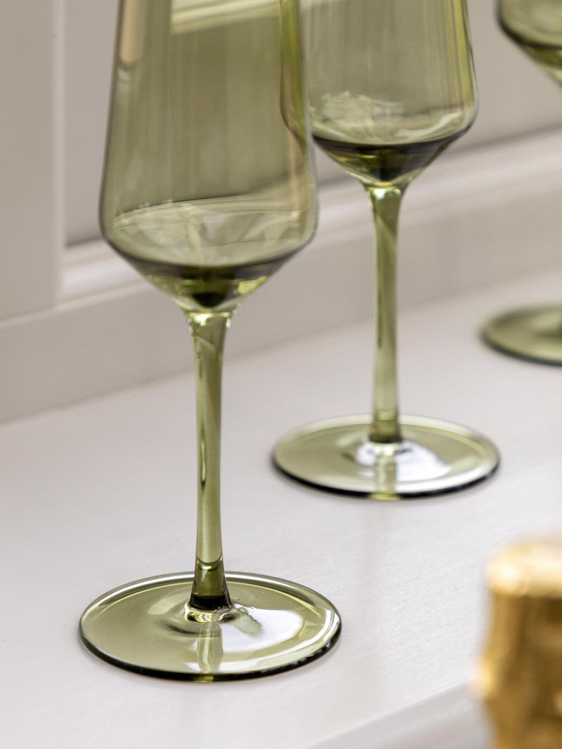 Gallery Home green smokey champagne flutes set of 4, UK version