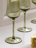 Gallery Home green smokey champagne flutes set of 4, UK version