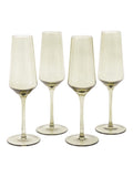 Gallery Home green smokey champagne flutes set of 4, UK version