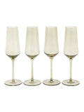 Gallery Home green smokey champagne flutes set of 4, UK version