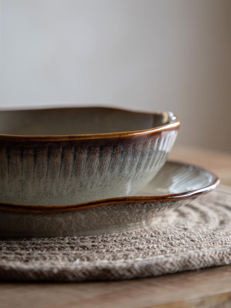 Gallery Home stone ridged pasta bowls set of 4, UK version
