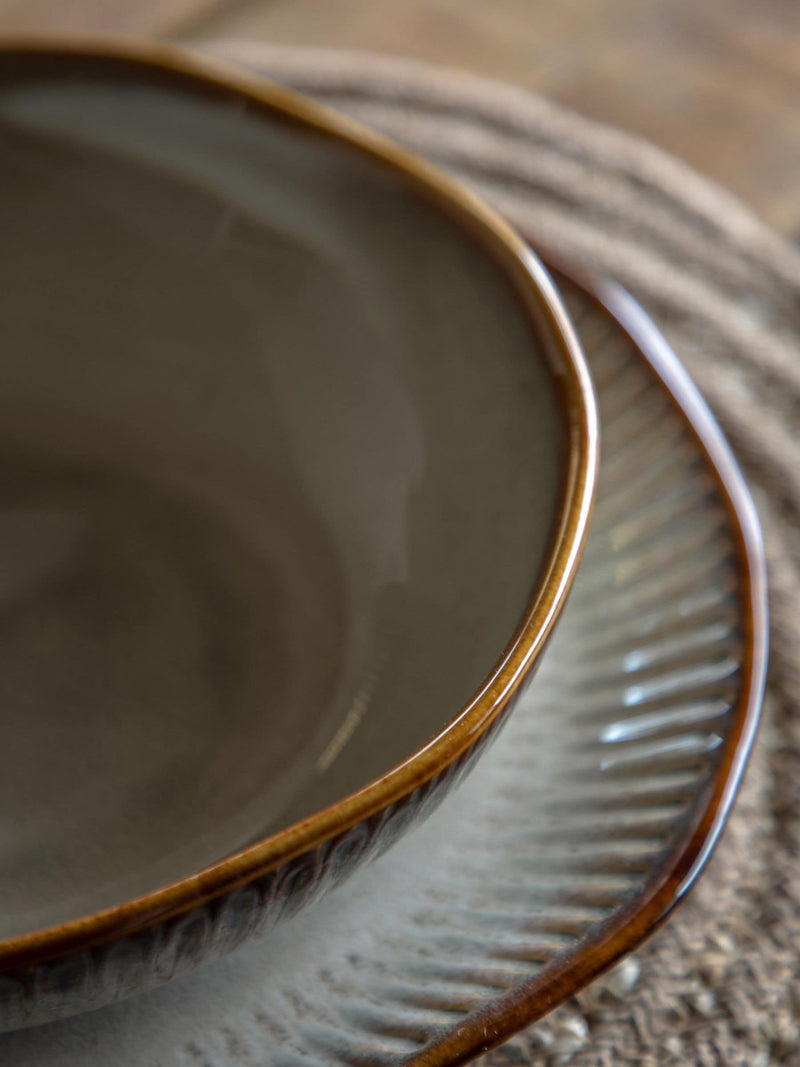 Gallery Home stone ridged pasta bowls set of 4, UK version