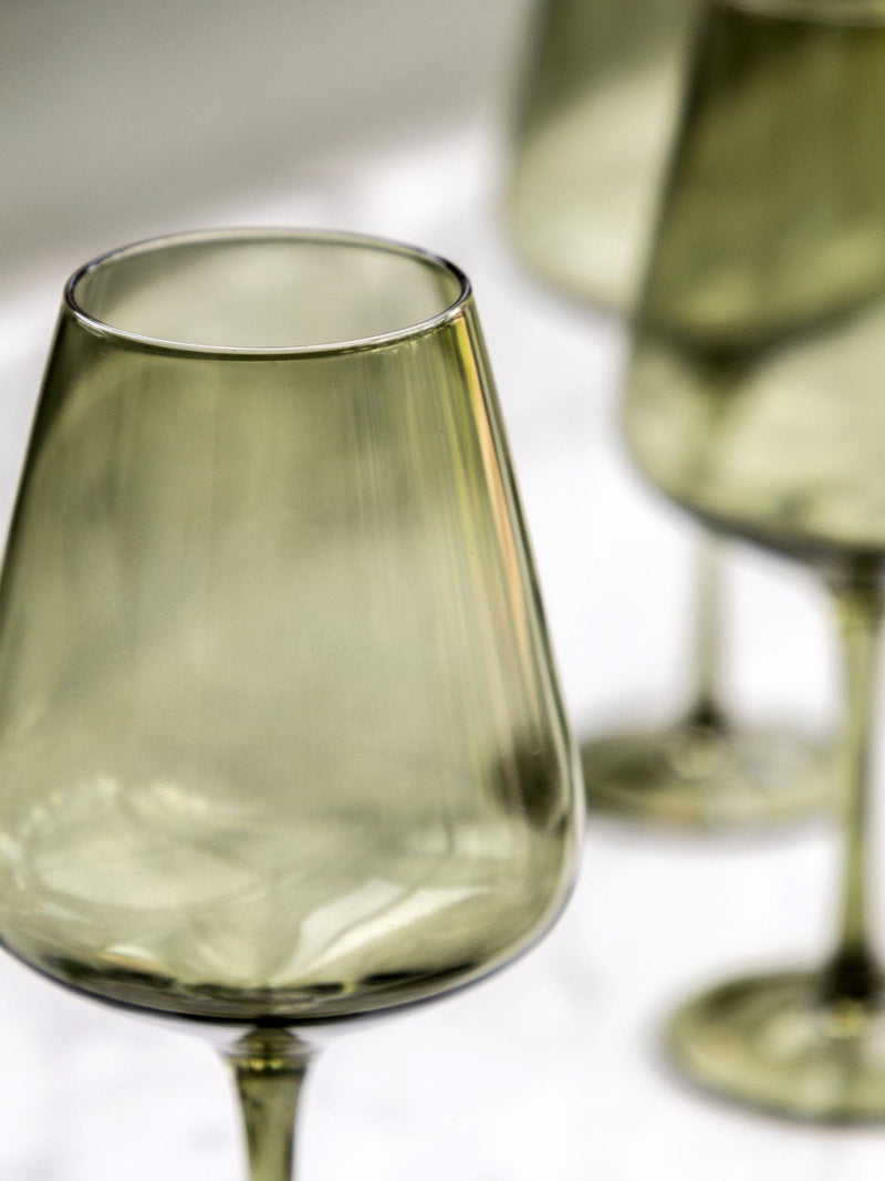 Gallery Home green smokey wine glasses set of four, UK version