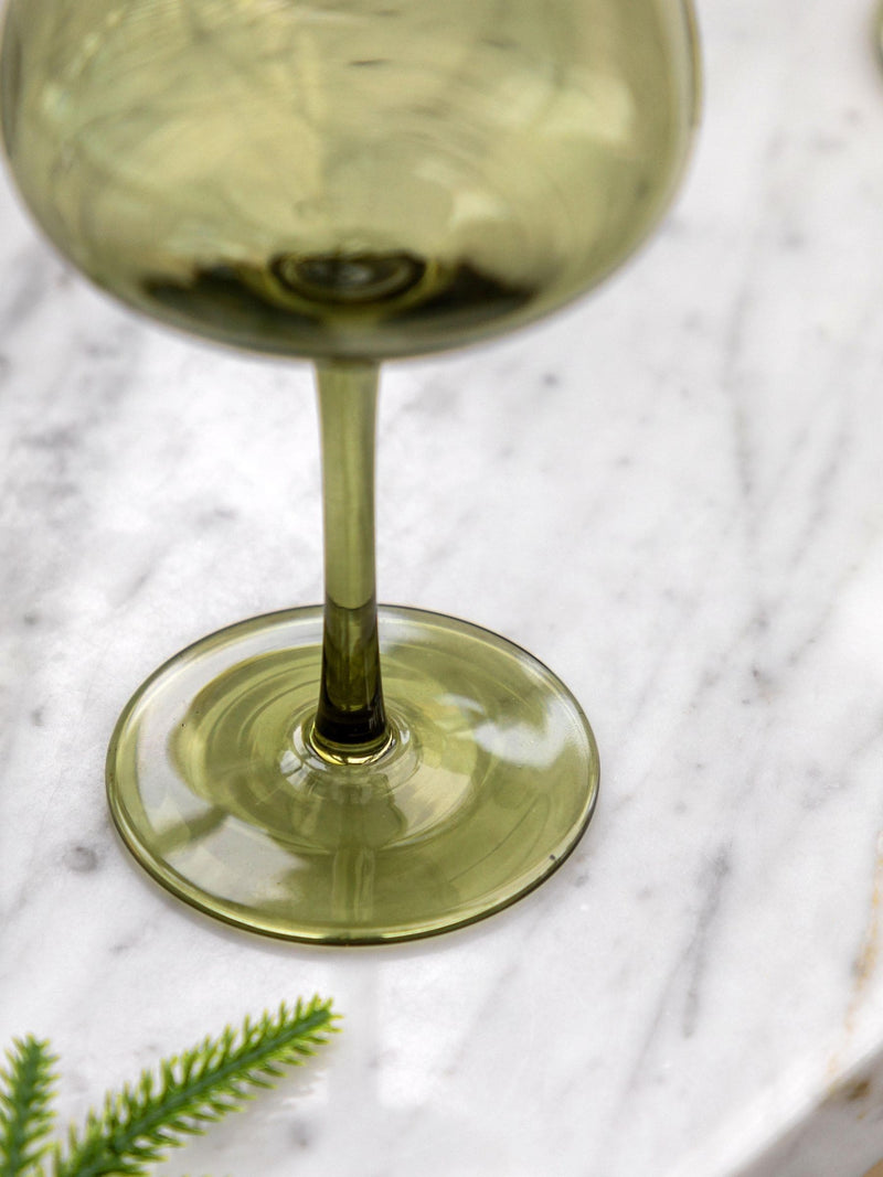 Gallery Home green smokey wine glasses set of four, UK version