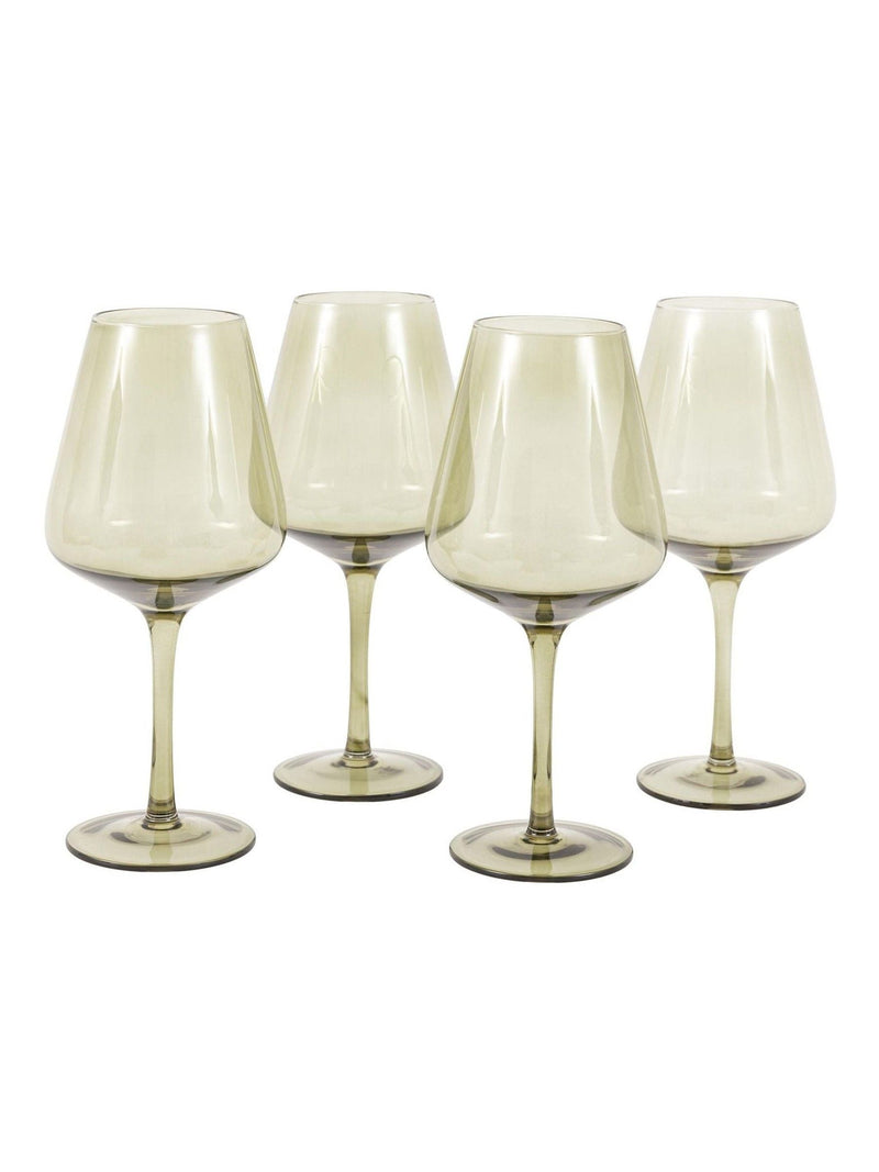 Gallery Home green smokey wine glasses set of four, UK version