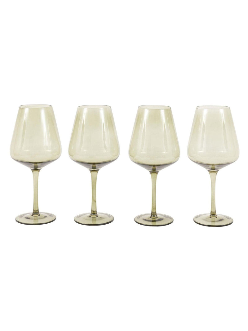 Gallery Home green smokey wine glasses set of four, UK version