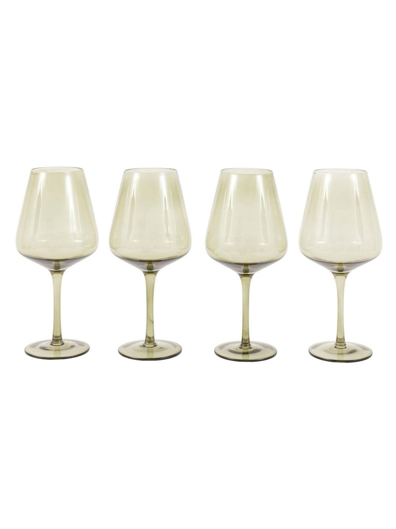 Gallery Home green smokey wine glasses set of four, UK version