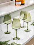 Gallery Home green smokey wine glasses set of four, UK version