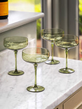 Next Gallery Home Green Smokey Coupe Glasses Set of 4- Buy online at McGrocer