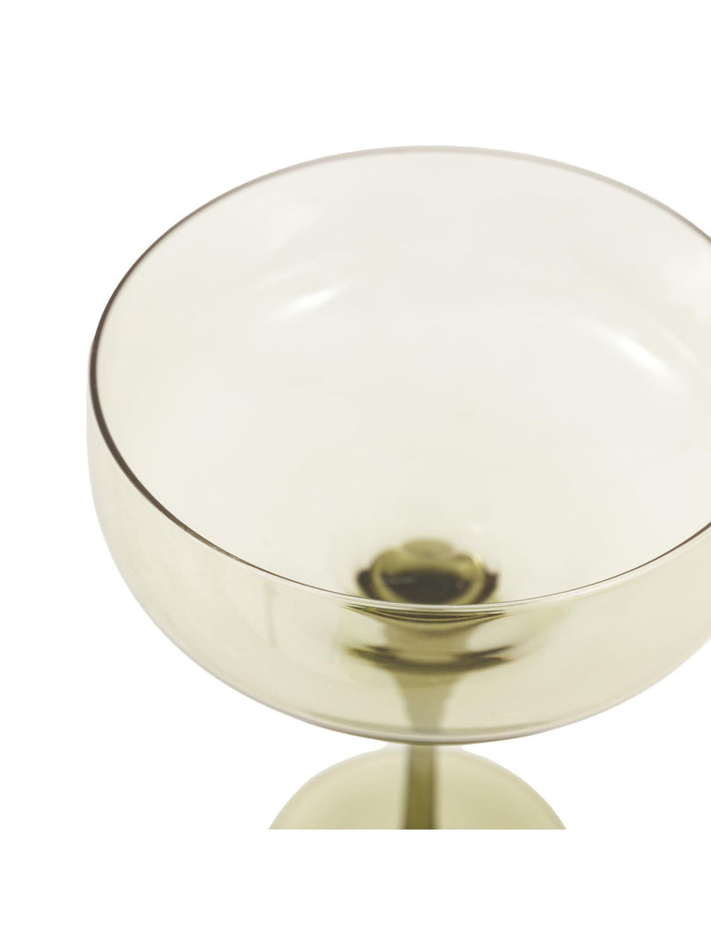 Gallery Home green smokey coupe glasses set of 4, UK version