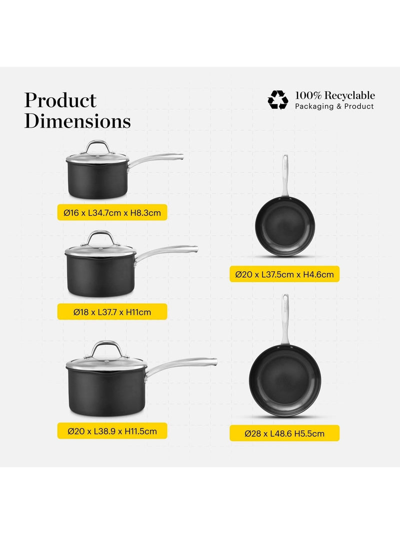 Good Food 5 piece hard anodized cookware set - British product