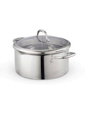 Good Food stainless steel tri-ply casserole dish with tempered glass lid 24cm, UK version