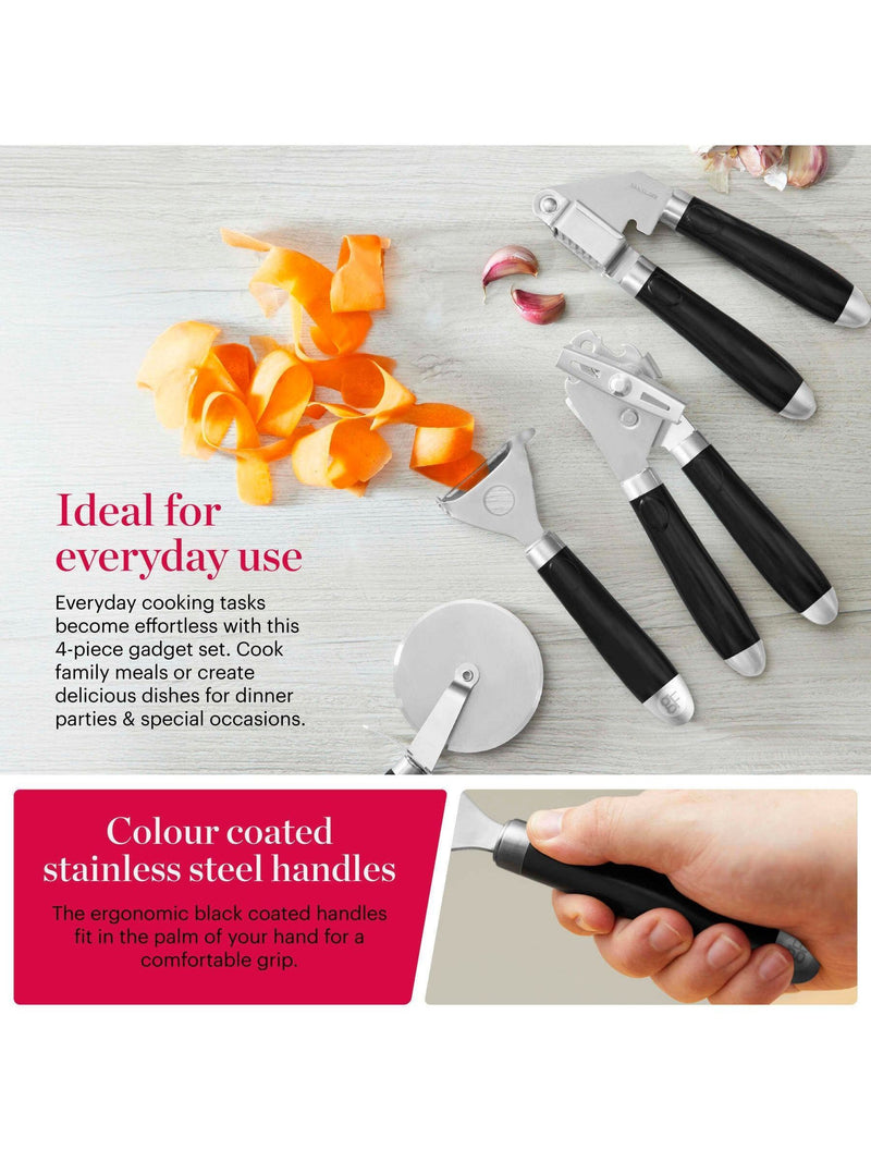 Good Food 4 piece black kitchen gadget set, UK version