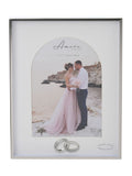 Widdop silver box arch photo frame 5x7 with rings, UK version