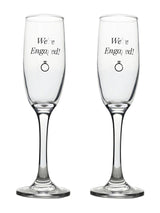 Next Widdop Set of 2 Clear Amore Engaged Champagne Flutes- Buy online at McGrocer