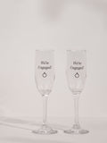 Widdop Engaged champagne flutes, imported from the UK