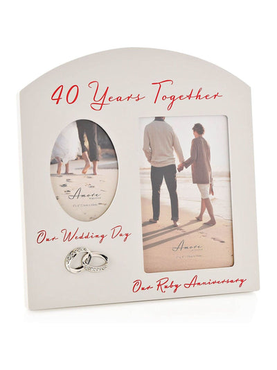 Next Widdop Grey Amore Arched 40th Anniversary Double Photo Frame- Buy online at McGrocer