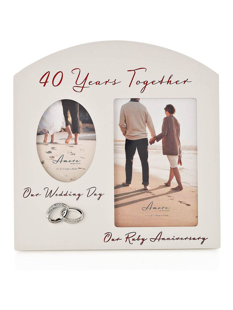 Widdop Amore Arched double photo frame - British product