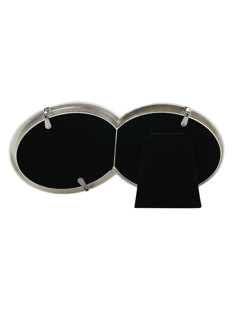 Amore silverplated crystal double rings photo frame for two photos - British product
