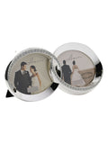 Amore silverplated crystal double rings photo frame for two photos - British product