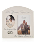 Widdop Grey Amore Arched 60th Anniversary Double Photo Frame (British brand)