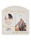 Widdop Grey Amore Arched 50th Anniversary Double Photo Frame (British brand)