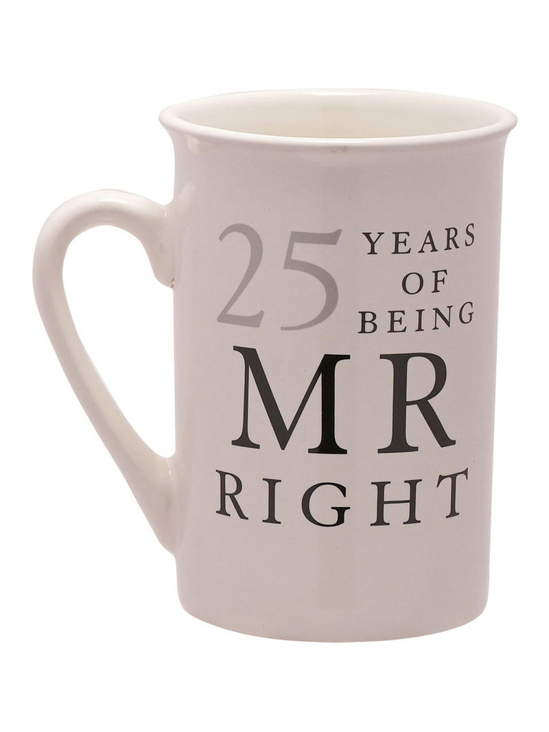 Amore by Juliana 25 years Mr Right Mrs Always ceramic mug set 10.5cm (British brand)