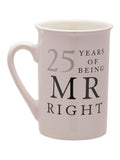 Amore by Juliana 25 years Mr Right Mrs Always ceramic mug set 10.5cm (British brand)