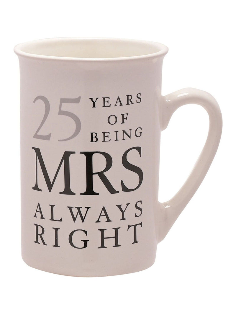 Amore by Juliana 25 years Mr Right Mrs Always ceramic mug set 10.5cm (British brand)