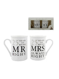 Amore by Juliana 25 years Mr Right Mrs Always ceramic mug set 10.5cm (British brand)