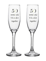 Next Widdop Set of 2 Clear Amore 50th Anniversary Champagne Flutes- Buy online at McGrocer