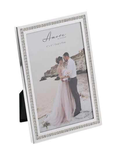 Neste Widdop Sølv Amore Sparkle Border Fotoramme 4 x 6 - Kjøp online hos McGrocer