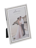 Widdop silver sparkle border photo frame for 4x6 photos (British brand)