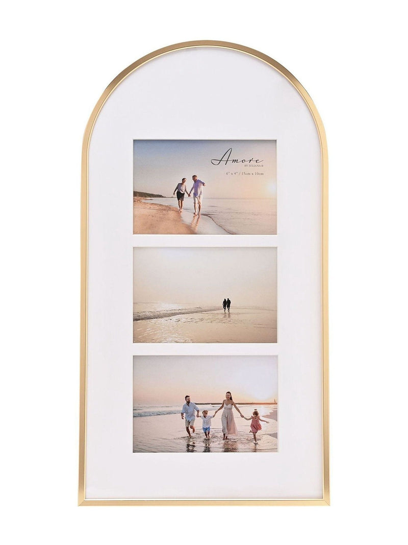 Widdop Gold Arched Top Collage Holds 3 Photos Frame 6 x 4