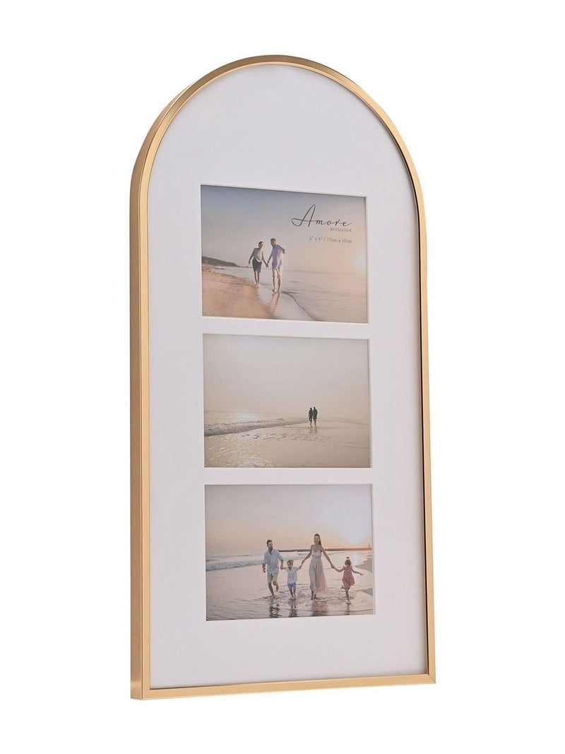 Widdop Gold Arched Top Collage Holds 3 Photos Frame 6 x 4