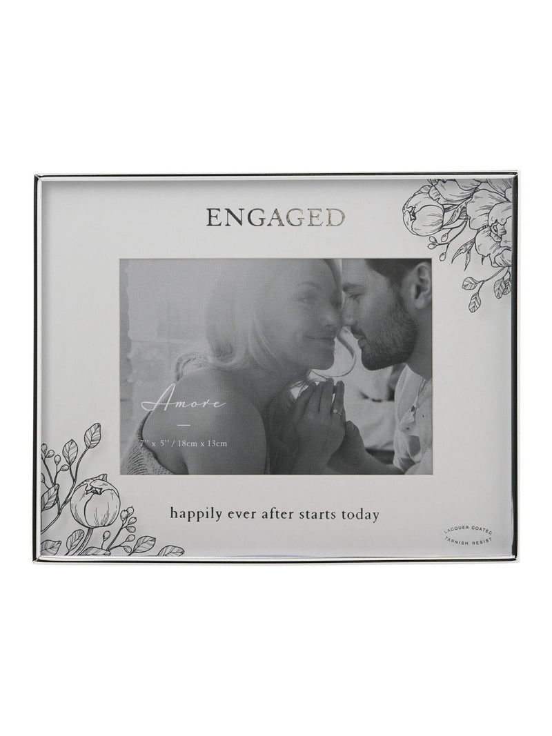 Widdop Silver Foil Floral Print Detail Frame 7 x 5