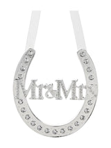 Next Amore by Juliana Widdop Silver Amore Mr & Mrs Wedding Horseshoe with Crystals- Buy online at McGrocer