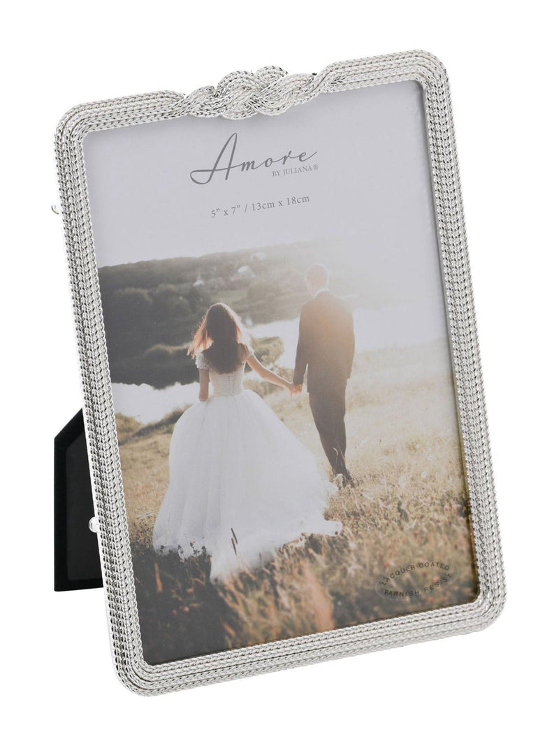 Widdop Silver Amore Infinity 3D Knot photo frame 5 x 7 (British brand)