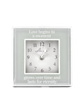 Widdop Grey Amore Mirror Eternity Border Clock 15cm (British brand)